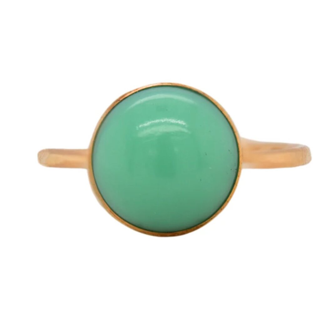 Lucky ring - chrysoprase and gold ring.